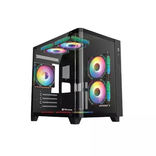 Revenger Air Tank Mini 5 ARGB Fans Mid Tower Micro ATX Black Gaming Desktop Case