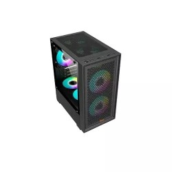 Pc Power Dark Flow Mesh X2 Mid Tower M-ATX Gaming Case With 230W PSU (Black)