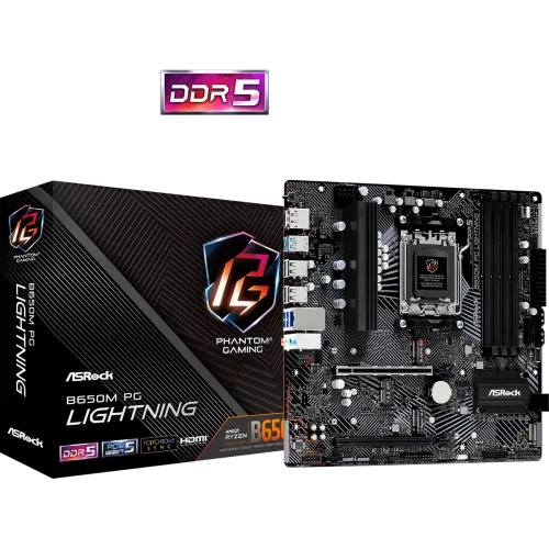 ASRock B650M PG Lightning AM5 Micro ATX Motherboard