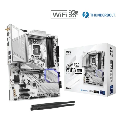 ASRock Z890 Pro RS WiFi White LGA1851 DDR5 ATX Motherboard