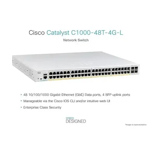 Cisco Catalyst C1000-48T-4G-L 48 Port Gigabit Ethernet Network Switch
