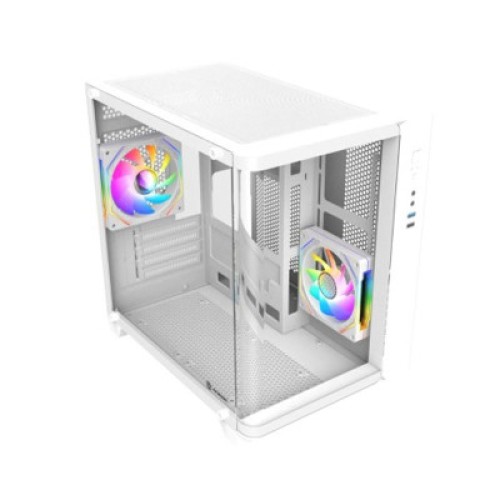 Revenger Air Tank Mini 5 ARGB Infinity Fans White Gaming Casing (Curved Window)
