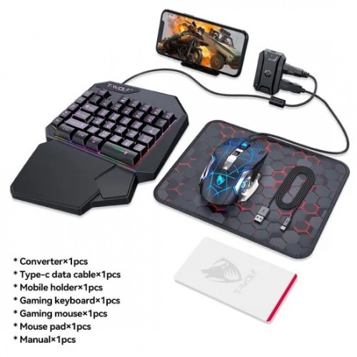 T-WOLF TF950 5 In 1 Wired Gaming Combo