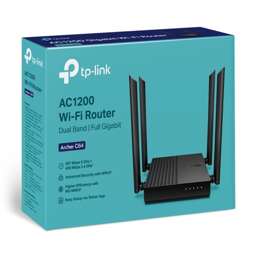 TP-Link Archer C64 AC1200 1200mbps Dual-Band Gigabit WiFi Router